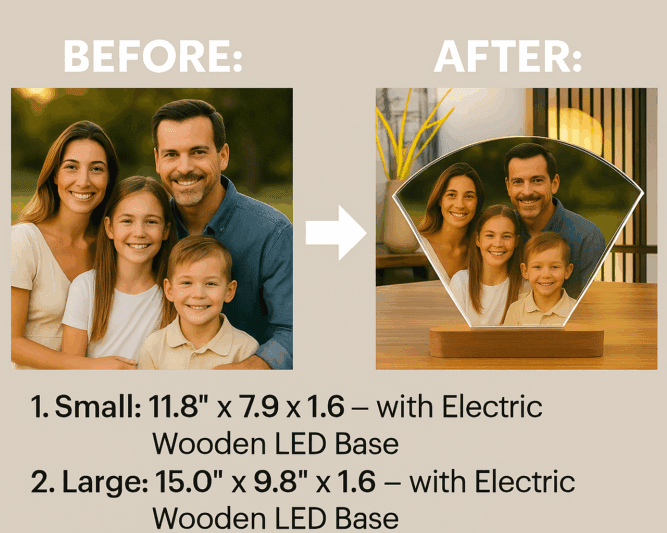 engraved family photo crystal