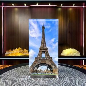 Eiffel Tower Crystal Engraving - 3D Square Crystal