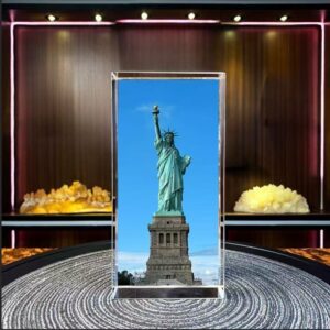 Statue of Liberty Art-Enhanced 3D Crystal Engraving (Ready-Made)