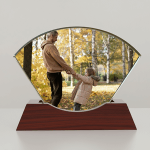 Custom Fan-Shaped Crystal Engraving