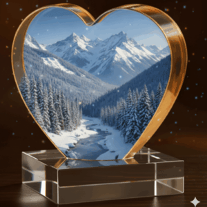 Heart-Shaped Crystal Engraving